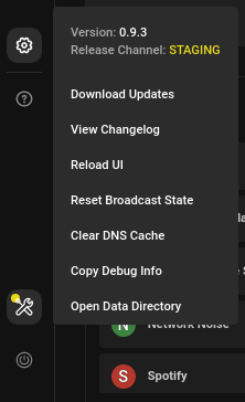 image displaying the v0.9 Portmaster user interface - tools